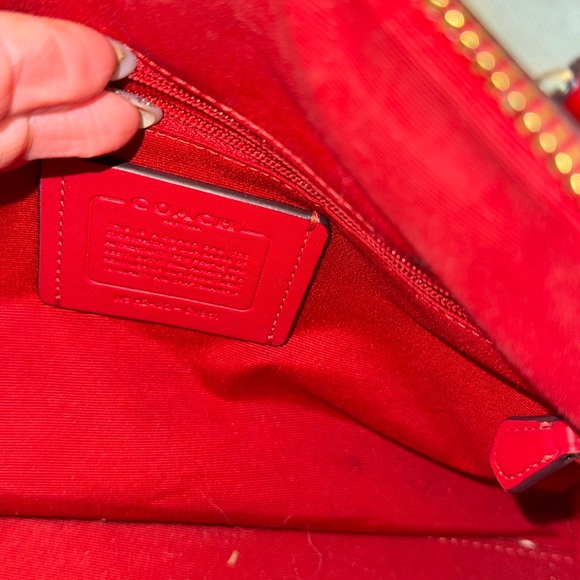 Coach Red and Brown Satchel Bag - Picture 5 of 7